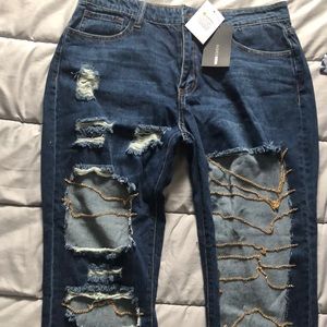 Caught feelings high rise boyfriend jeans